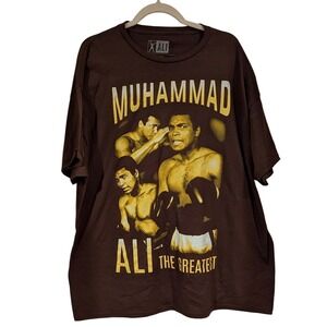 Muhammad Ali The‎ Greatest Boxing Champion Graphic T Shirt Brown 2XL